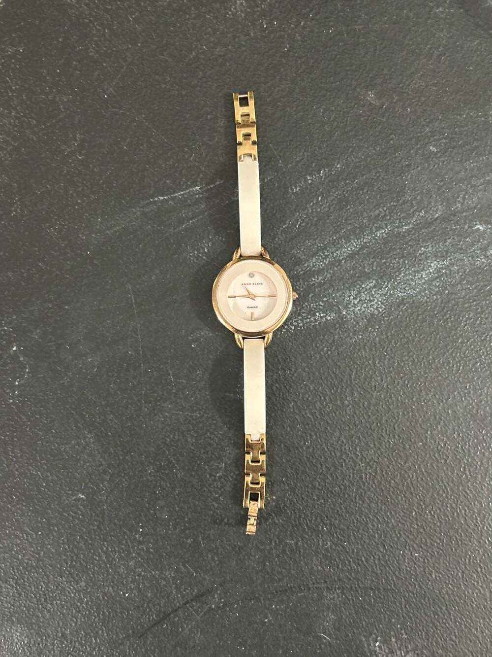 Anne Klein Women's Diamond Accented Rose Gold Tone Ceramic Bangle Watch AK/2132